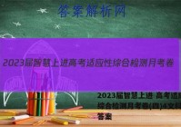 2023届智慧上进 高考适应性综合检测月考卷(四)4文科数学答案