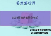 2023届贵州省联合考试(23-26C)文科数学答案