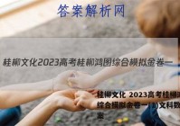 桂柳文化 2023高考桂柳鸿图综合模拟金卷一(1)文科数学答案