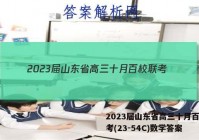 2023届山东省高三十月百校联考(23-54C)数学答案