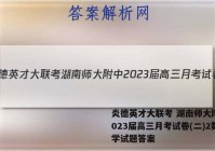 炎德英才大联考 湖南师大附中2023届高三月考试卷(二)2数学试题答案