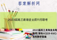 2023届高三青海金太阳11月联考(角标※)(23-81C)文科数学答案