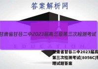 甘肃省甘谷二中2023届高三级第三次检测考试(8056C)物理试题答案