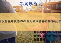 衡水金卷先享题 2023届分科综合卷 新教材A 化学(二)2试题 答案
