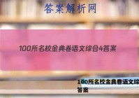 100所名校金典卷语文综合4 答案