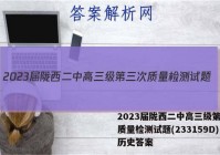 2023届陇西二中高三级第三次质量检测试题(233159D)历史答案