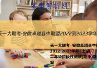 天一大联考·安徽卓越县中联盟 2022-2023学年(上)高二年级阶段性测试(期中)数学答案