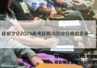 桂柳文化 2023高考桂柳鸿图综合模拟金卷一(1)化学答案