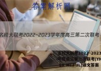名校大联考2022~2023学年度高三第二次联考(YN AH SX HLJ JL)语文答案