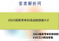 2023届高考单科滚动检测卷 XJC(三)3政治答案
