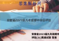 安徽省2023届九年级期中综合评估(2L)英语试题 答案