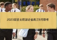 2023届金太阳湖北省高三9月联考(23-20C)化学试题答案