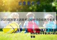 2023届智慧上进 高考适应性综合检测月考卷(四)4语文试题答案