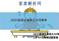 2023届湖北省高三10月联考(23-87C)物理试题答案