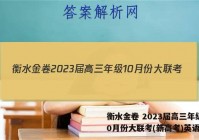 衡水金卷 2023届高三年级10月份大联考(新高考)英语答案