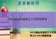 2023届山东省高三十月百校联考(23-54C)物理答案