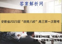 安徽省2023届“皖南八校”高三第一次联考(HD)化学答案
