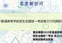 重庆康德2023年普通高等学校招生全国统一考试 高三11月调研测试卷政治答案