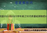 九师联盟 2022-2023学年高三10月质量检测物理X答案