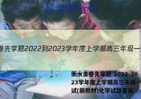 衡水金卷先享题 2022-2023学年度上学期高三年级一调考试(新教材)化学试题答案