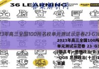 2023年高三全国100所名校单元测试示范卷 23·G3DY(新高考)·思想政治-R-必考-QGB 思想政治(十三)13答案