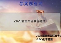 2023届贵州省联合考试(23-26C)化学答案