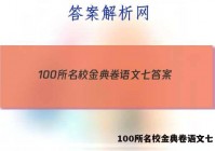 100所名校金典卷语文七 答案