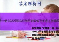 皖智教育 安徽第一卷·2022-2023学年安徽省九年级上学期阶段性质量监测(二)2数学试题 答案
