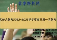 名校大联考2022~2023学年度高三第一次联考(YN AH SX HLJ JL)数学答案