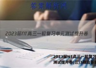 2023届NT高三一轮复习单元测试提升卷(三)3政治答案