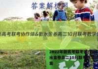 2022年新高考联考协作体&衡水金卷高二10月联考数学试题答案
