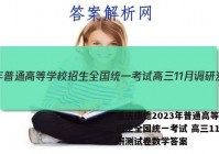 重庆康德2023年普通高等学校招生全国统一考试 高三11月调研测试卷数学答案