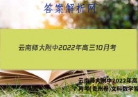 云南师大附中2022年高三10月考(贵州卷)文科数学答案