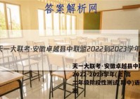 天一大联考·安徽卓越县中联盟 2022-2023学年(上)高二年级阶段性测试(期中)语文答案