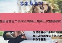 甘肃省甘谷二中2023届高三级第三次检测考试(8056C)文科数学答案