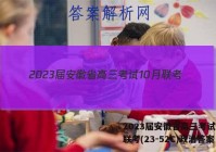 2023届安徽省高三考试10月联考(23-52C)政治答案
