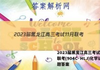 2023届黑龙江高三考试11月联考(904C·HLJ)化学试题答案