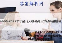 2022~2023学年金科大联考高三11月质量检测(新教材)数学试题答案