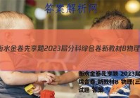 衡水金卷先享题 2023届分科综合卷 新教材B 物理(三)3试题 答案