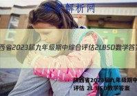 陕西省2023届九年级期中综合评估 2L BSD数学答案