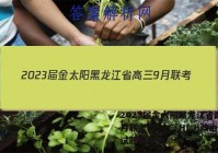 2023届金太阳黑龙江省高三9月联考(902C·HLJ)政治试题答案