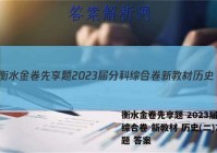 衡水金卷先享题 2023届分科综合卷 新教材 历史(二)2试题 答案
