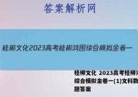 桂柳文化 2023高考桂柳鸿图综合模拟金卷一(1)文科数学试题答案